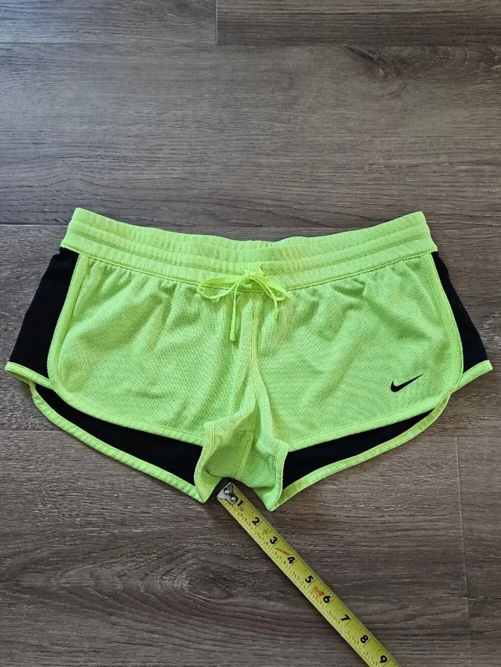 Nike Reversible Women's Neon Yellow and Black Running Shorts Size XL